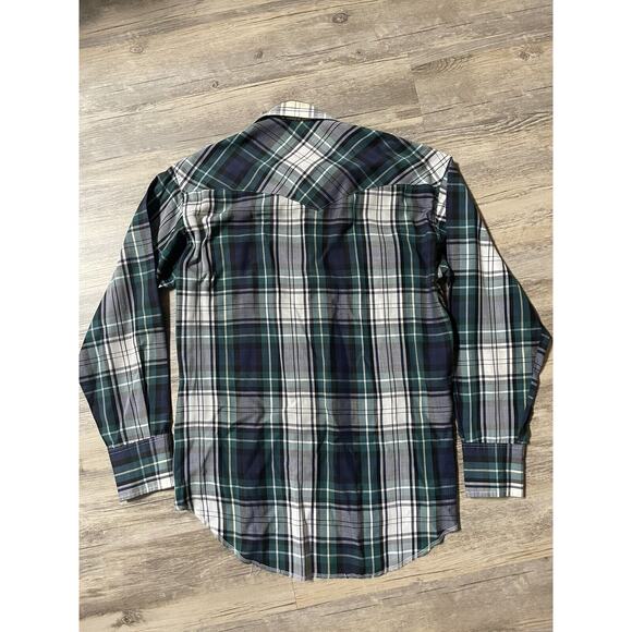 Vintage Wrangler X-Long Tails Single Needle Tailoring Button Shirt 15 1/2-33 - Picture 4 of 6